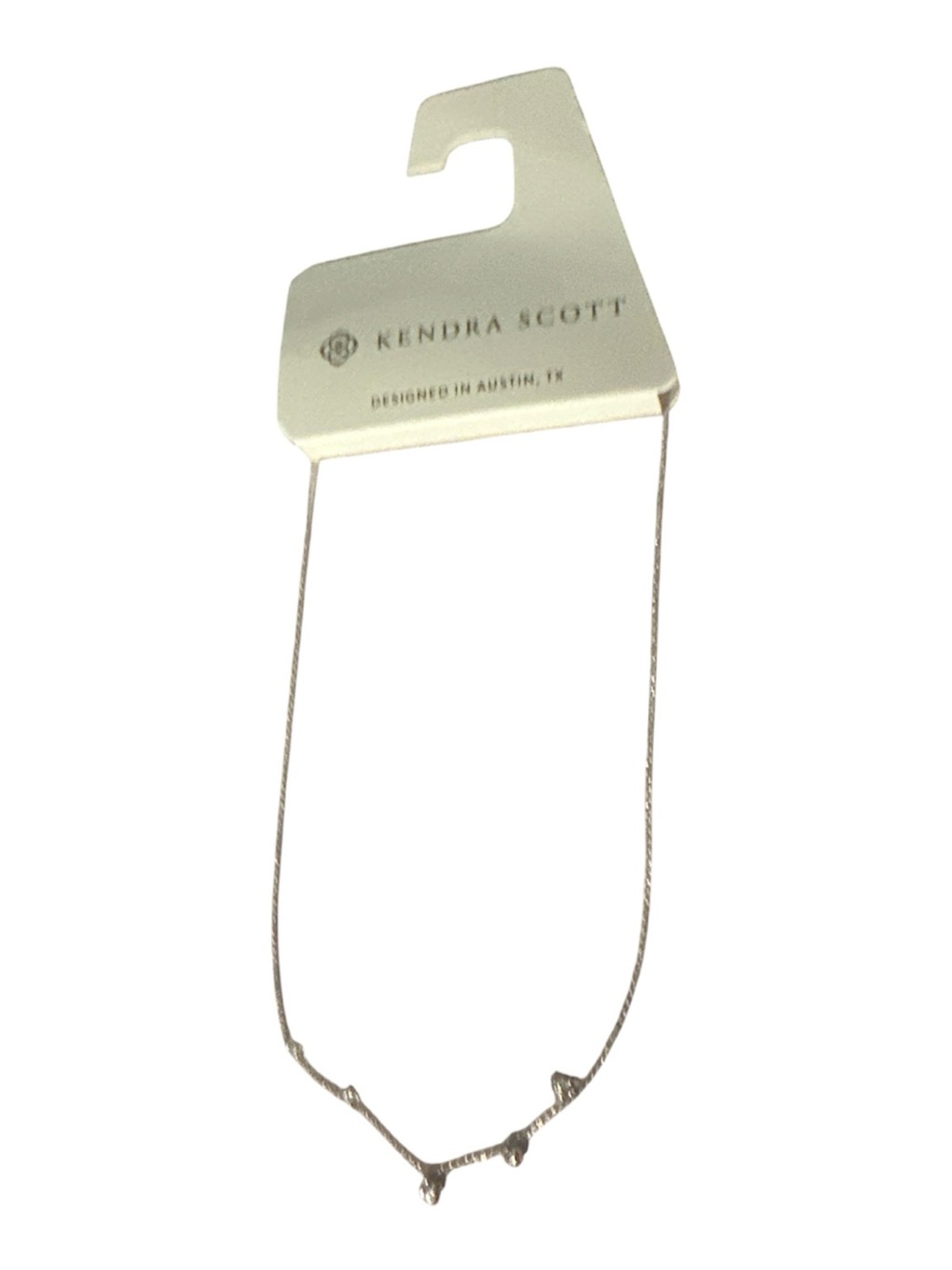 NWT Kendra Scott Silver Twig Pendant Necklace - Silver rhodium over brass